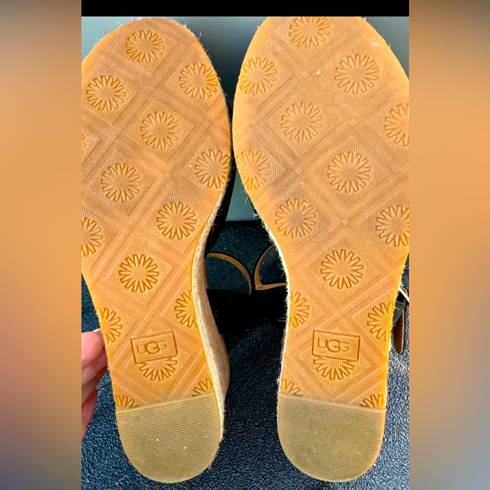 Super cute UGG Wedges. Size 6.5. Black & tan leather. New $150 & asking $60‼️ - Picture 5 of 5